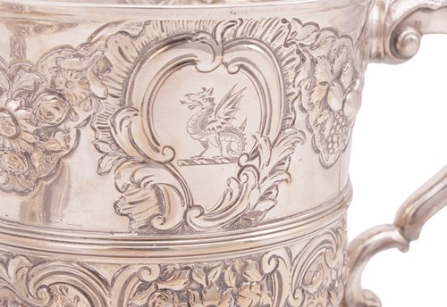 Lot 256 - A George II silver twin-handled trophy cup and...