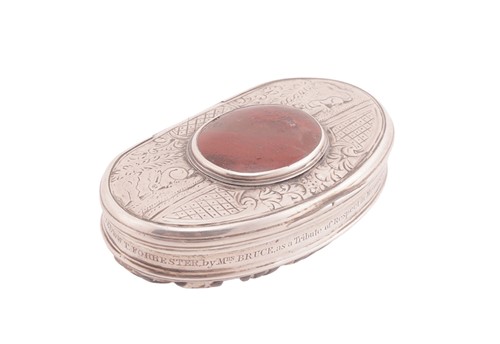 Lot 227 - A Scottish silver-mounted mother-of-pearl...