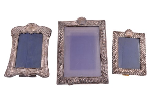 Lot 172 - Three silver photograph frames, the first of...