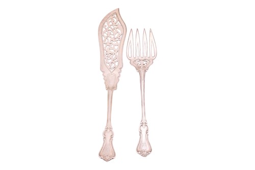 Lot A pair of Victorian silver fish servers,...