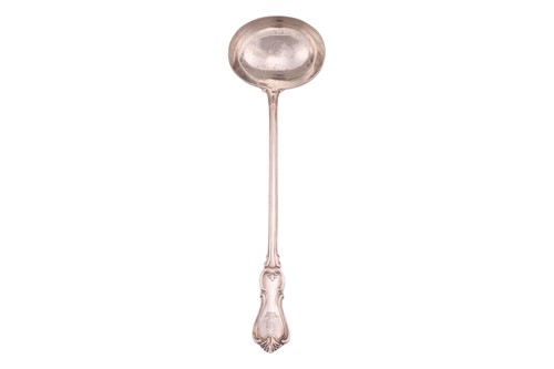 Lot A Victorian silver soup ladle, London 1865, by...