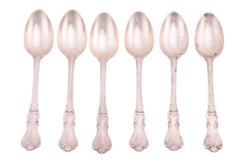 Lot 201 - A set of six Victorian silver single-struck...