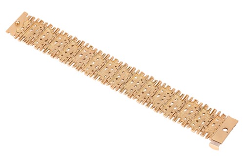 Lot An 18ct gold bracelet of brutalist design by...