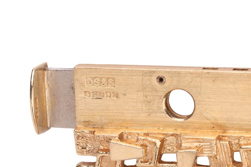 Lot An 18ct gold bracelet of brutalist design by...