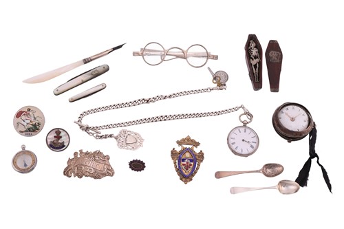 Lot 187 - A small group of items; The first a pair of...