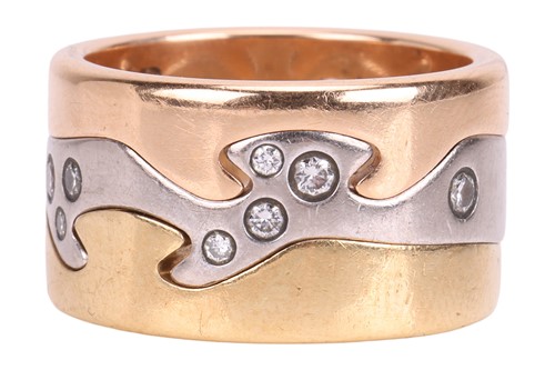 Lot Georg Jensen - A 'Fusion' three-piece ring in...