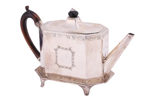 Lot 246 - A George III silver teapot and stand, by Henry...