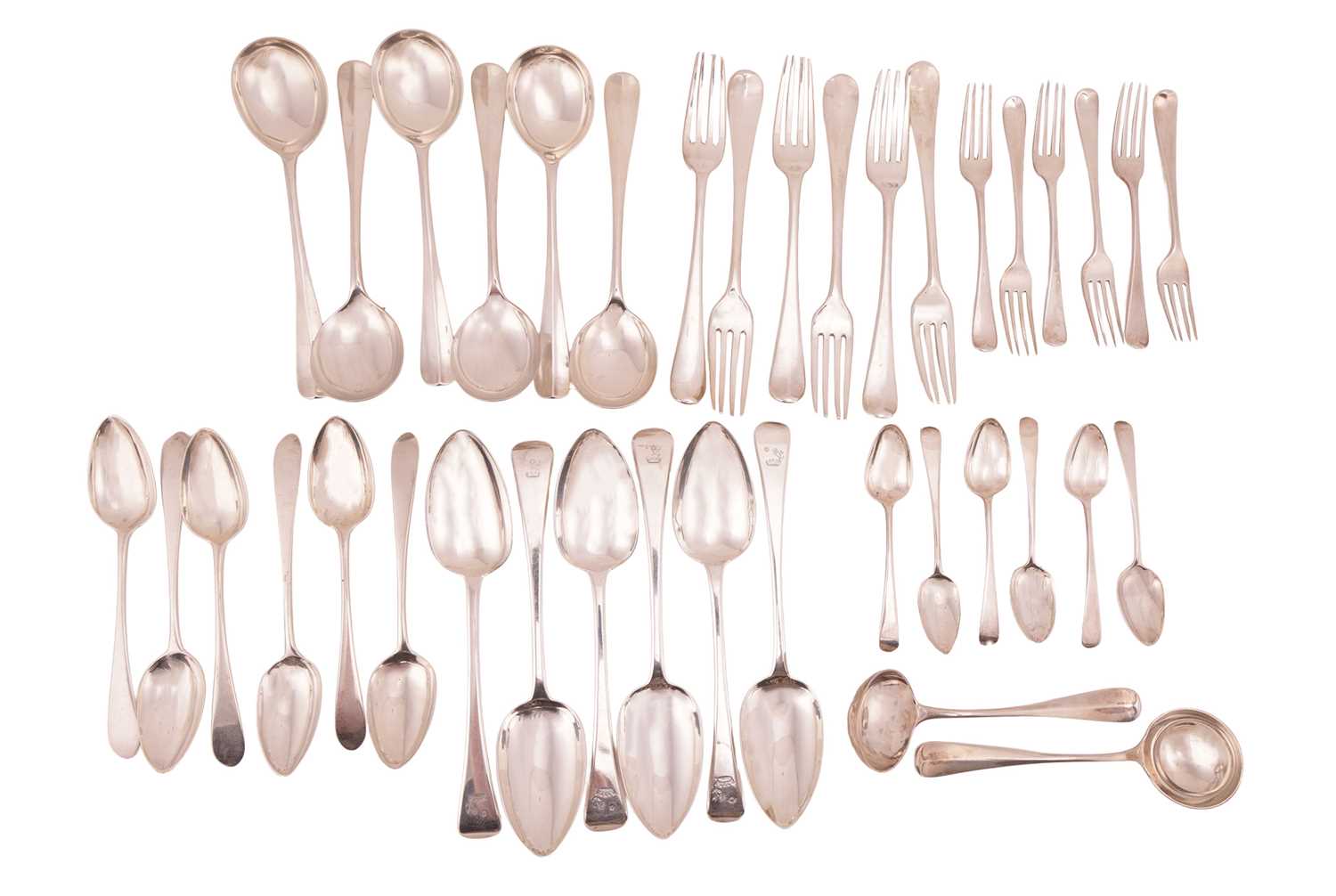 Lot 238 - A collection of George III silver flatware,...