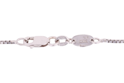 Lot A pearl and diamond pendant and chain, the...
