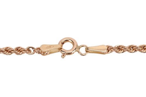Lot A rope twist necklace, with tassle details to...
