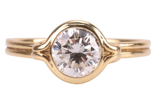 Lot 109 - A diamond single stone ring, featuring a round...