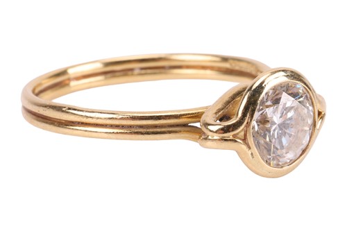 Lot 109 - A diamond single stone ring, featuring a round...