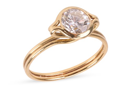 Lot 109 - A diamond single stone ring, featuring a round...