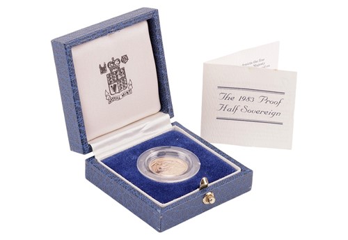Lot 4 - A 1983 Queen Elizabeth II Proof Half Sovereign,...