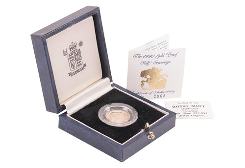 Lot 11 - A 1990 Queen Elizabeth II Proof Half Sovereign,...