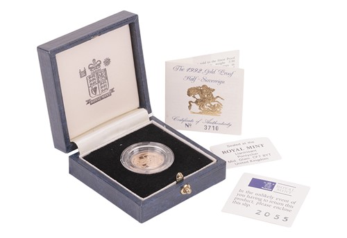 Lot 13 - A 1992 Queen Elizabeth II Proof Half Sovereign,...