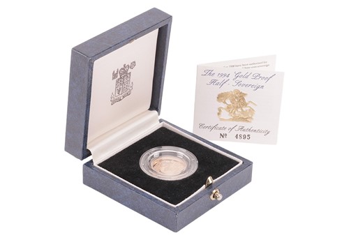 Lot 15 - A 1994 Queen Elizabeth II Proof Half Sovereign,...