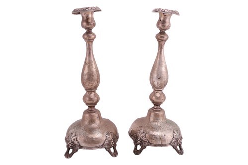 Lot 274 - A pair of German candlesticks, by H. Meyen &...