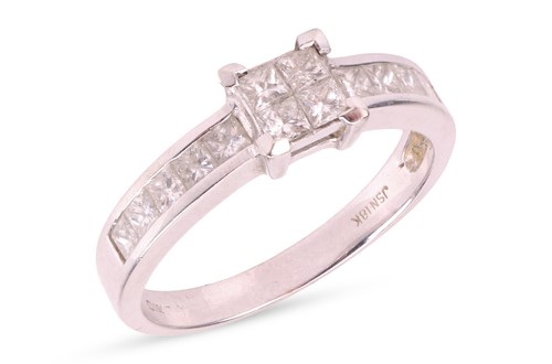 Lot An illusion set diamond ring, set with four...