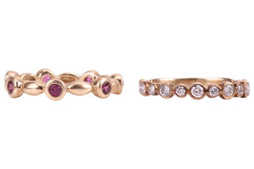 Lot 56 - Two gem-set rings; The first ring set with...