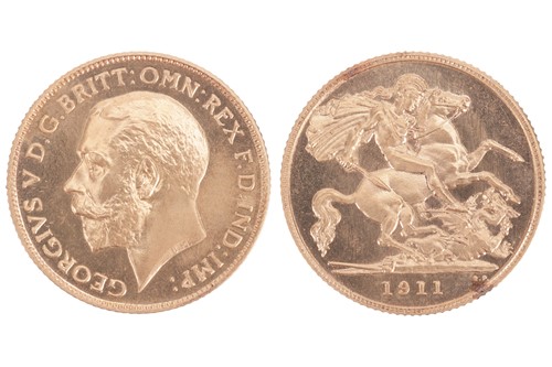 Lot 85 - A George V Half Sovereign, 1911, bare head...