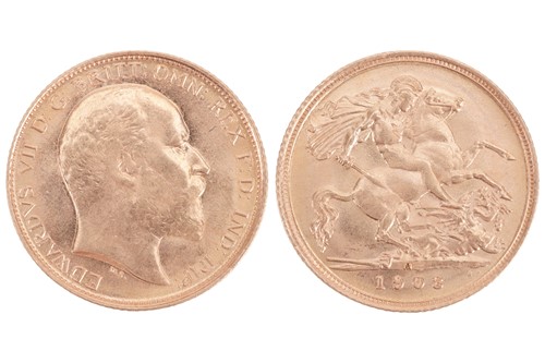 Lot 83 - An Australia Edward VII Half Sovereign,...