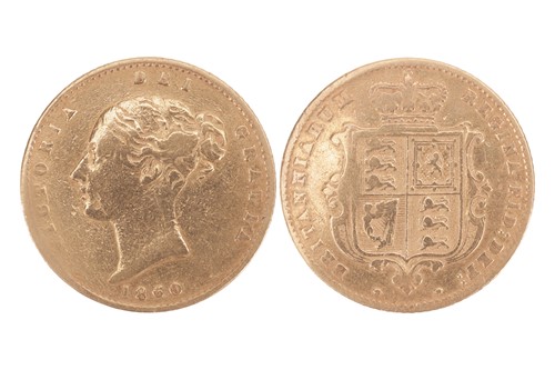 Lot 65 - A Victoria Half Sovereign, 1860, young head...
