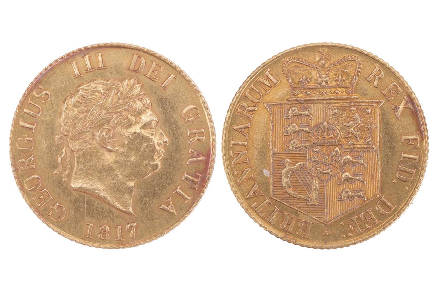 Lot 62 - A George III Half Sovereign, 1817, laureate...