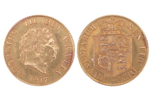 Lot 62 - A George III Half Sovereign, 1817, laureate...