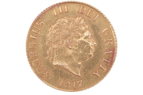 Lot 62 - A George III Half Sovereign, 1817, laureate...