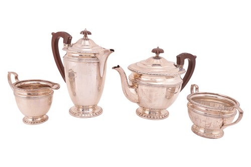 Lot A four-piece silver tea service, by Barker...