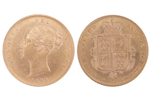 Lot 68 - A Victoria Half Sovereign, 1873, young head...