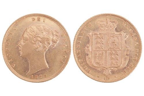 Lot 67 - A Victoria Half Sovereign, 1872, young head...