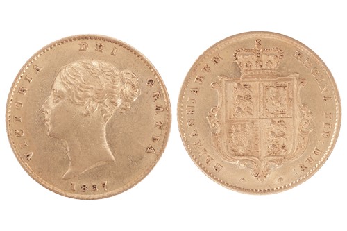 Lot 64 - A Victoria Half Sovereign, 1857, first young...