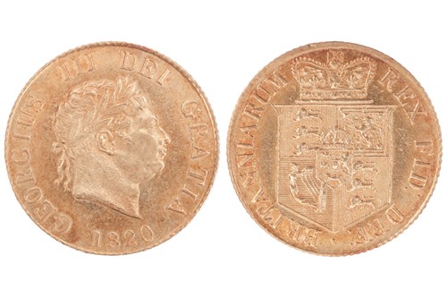 Lot 63 - A George III Half Sovereign, 1820, laureate...