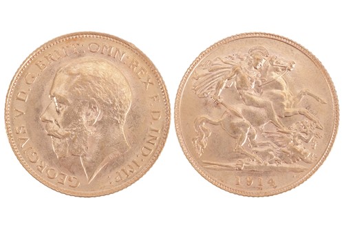 Lot 92 - A George V Half Sovereign, 1914, bare head...