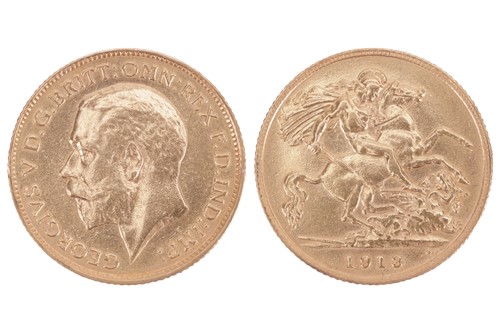 Lot 91 - A George V Half Sovereign, 1913, bare head...