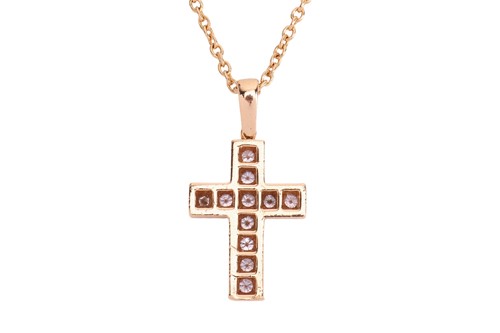 Lot Cartier - An 18ct gold diamond-set cross...