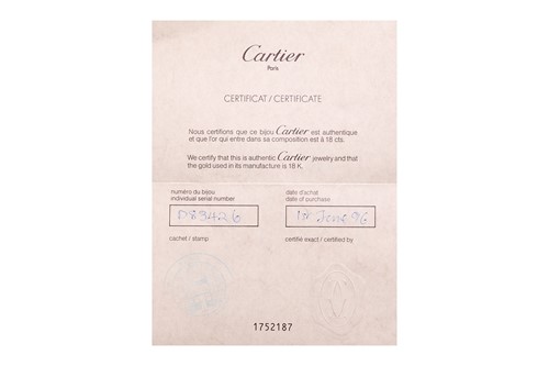 Lot 177 - Cartier - A 'Love' ring in 18ct yellow gold,...