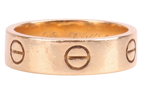 Lot 177 - Cartier - A 'Love' ring in 18ct yellow gold,...