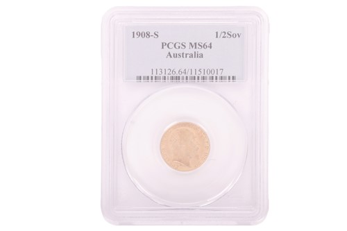 Lot 114 - An Australia Edward VII 1908 Half Sovereign,...
