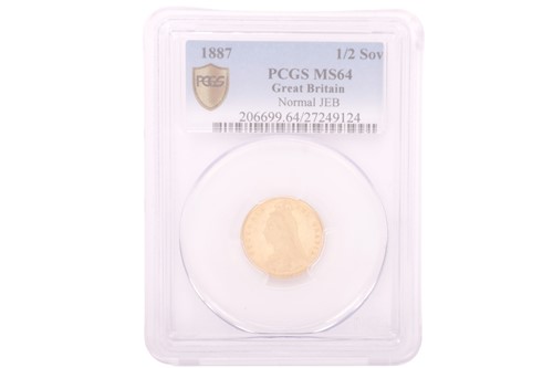 Lot 109 - A Victoria 1887 Half Sovereign, Normal JEB,...