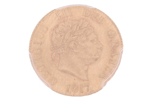 Lot 108 - A George III 1817 Half Sovereign, laureate...