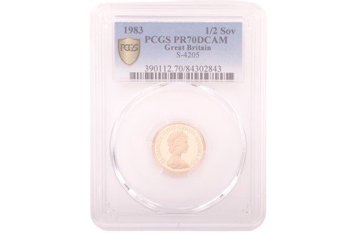 Lot 120 - An Elizabeth II 1983 Half Sovereign, crowned...