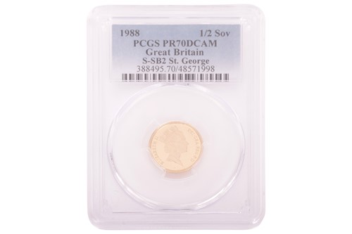 Lot 126 - An Elizabeth II 1988 Half Sovereign, crowned...