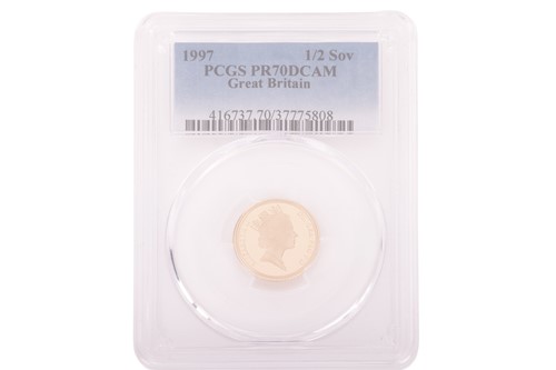 Lot 135 - An Elizabeth II 1997 Half Sovereign, crowned...