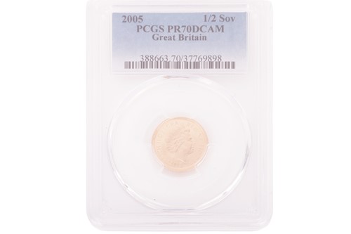 Lot 143 - An Elizabeth II 2005 Half Sovereign, crowned...