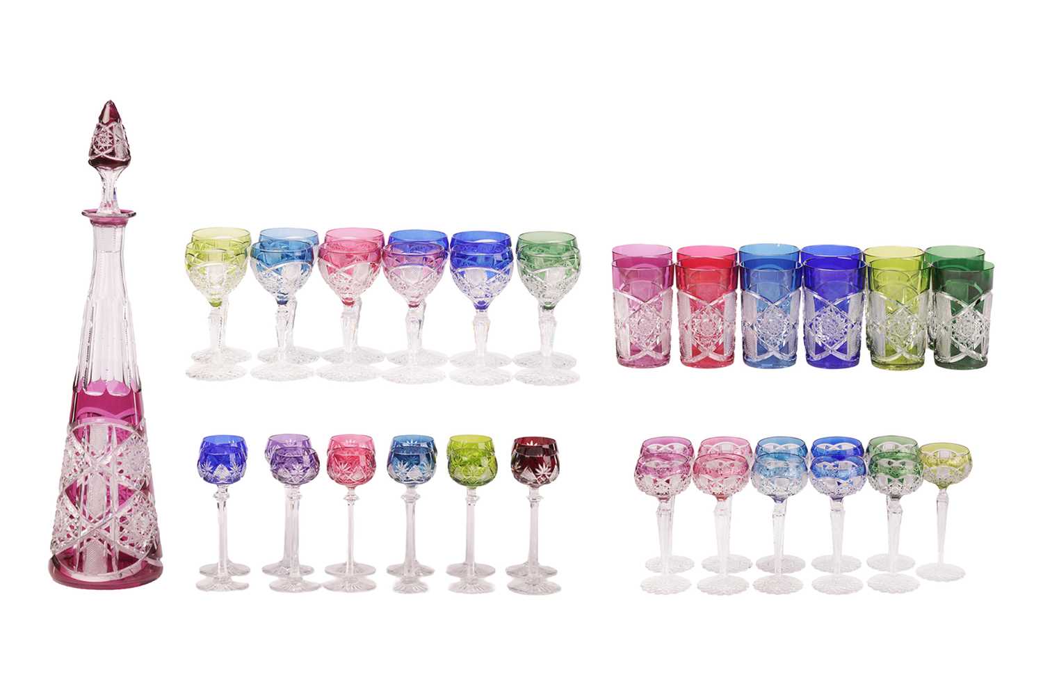 Lot Val St Lambert: a harlequin suite of crystal...