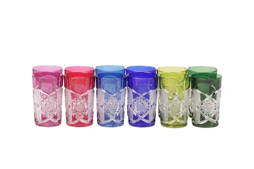 Lot Val St Lambert: a harlequin suite of crystal...