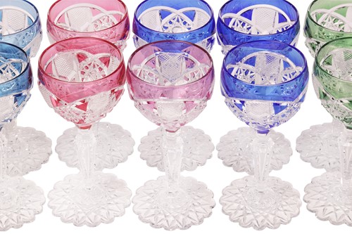 Lot Val St Lambert: a harlequin suite of crystal...